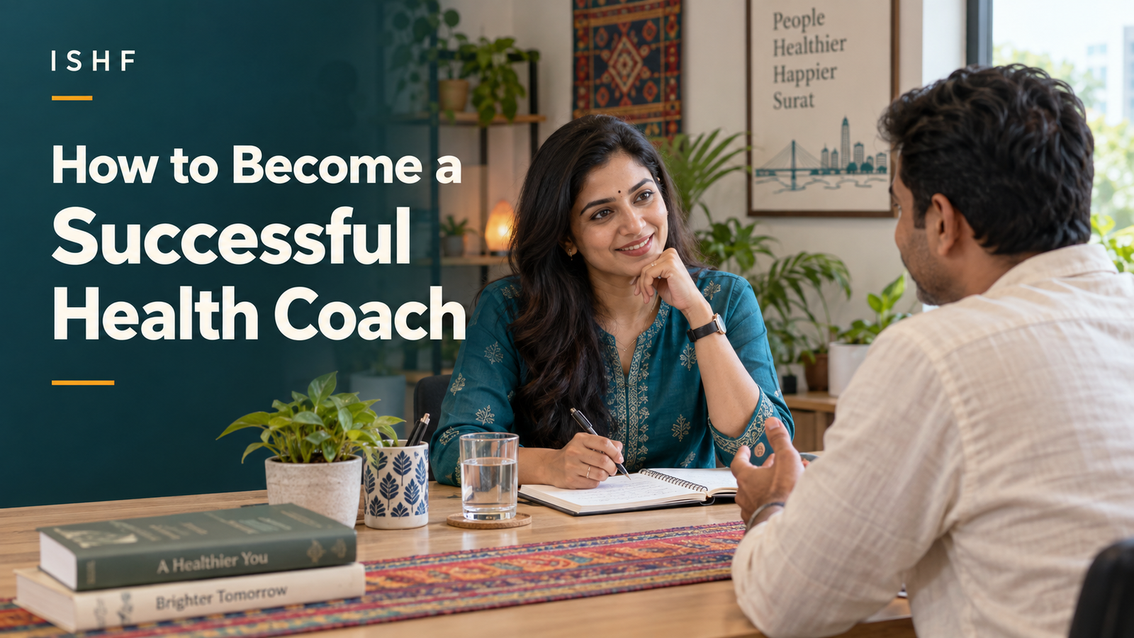 Indian coach listening to a client, illustrating how to become a successful health coach